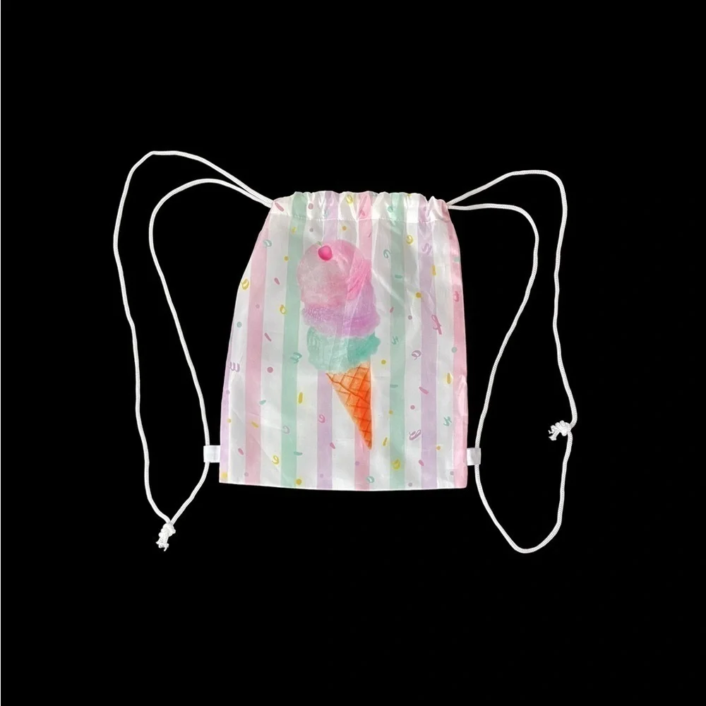 Ice cream pastel Washable Backpack Wrap Bag draw string bag